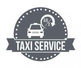 Gray taxi labels set vector 12