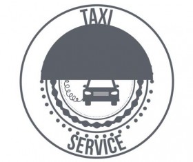 Gray taxi labels set vector 13