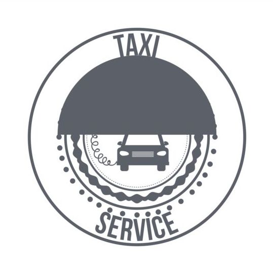 Gray taxi labels set vector 13