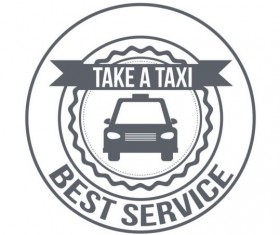 Gray taxi labels set vector 14