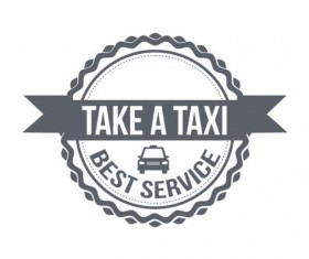 Gray taxi labels set vector 15