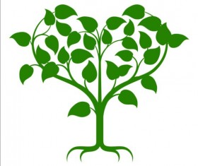 Gree tree heart vector material