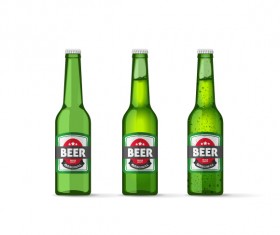 Green beer bottle vector material