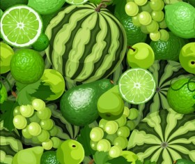 Green fruits seamless pattern vector