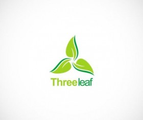 Green leaf organic circle vector logo