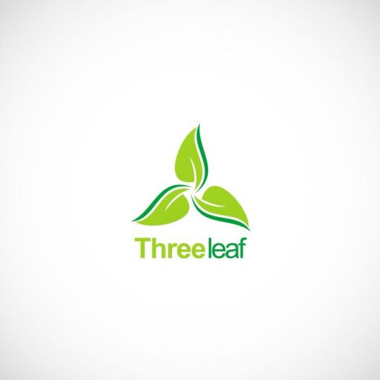 Green leaf organic circle vector logo