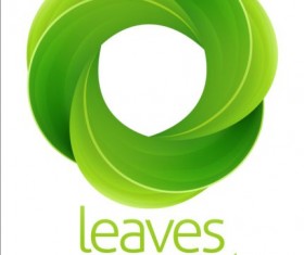 Green leaves logo vector 01