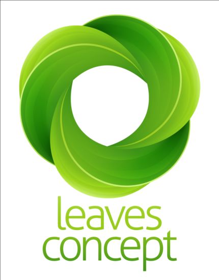 Green leaves logo vector 01