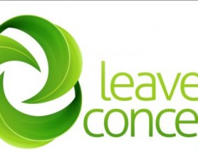 Green leaves logo vector 02