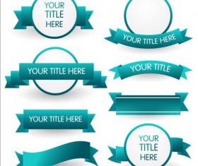 Green ribbon and labels vector