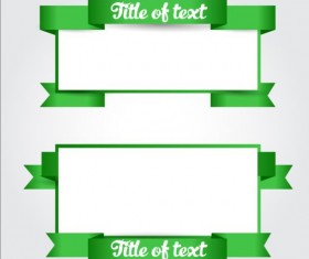 Green ribbon with blank banners vector