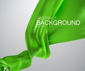 Green silk fabric background vector