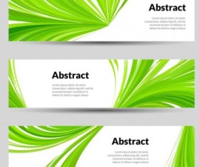 Green wave banners set vector 03