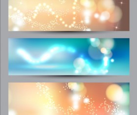 Halation abstract banners vector set