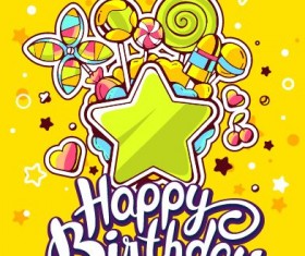 Hand drawn happy birthday illustration design vector 01