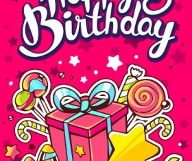 Hand drawn happy birthday illustration design vector 02