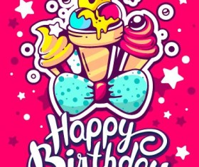 Hand drawn happy birthday illustration design vector 03