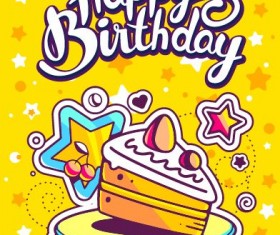 Hand drawn happy birthday illustration design vector 04
