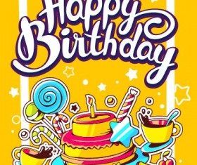 Hand drawn happy birthday illustration design vector 05