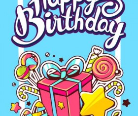 Hand drawn happy birthday illustration design vector 07