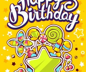 Hand drawn happy birthday illustration design vector 09