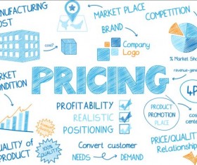 Hand drawn infographic with notes vector 01