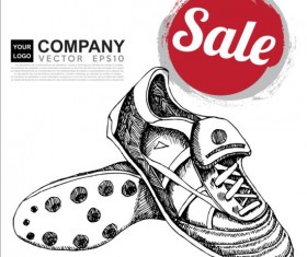 Hand drawn soccer poster vector graphics 06