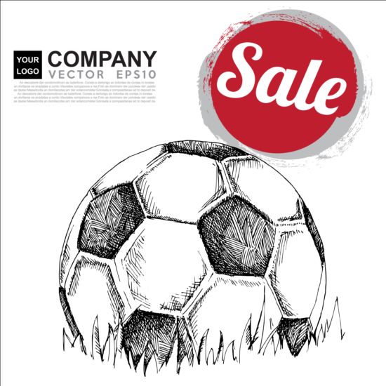 Hand drawn soccer poster vector graphics 07