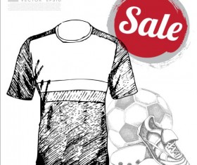 Hand drawn soccer poster vector graphics 09