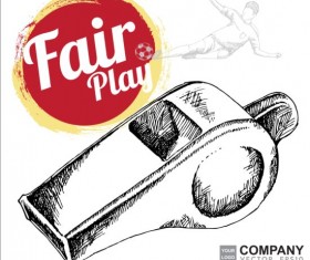 Hand drawn soccer poster vector graphics 10