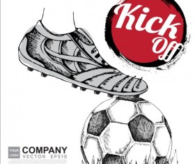 Hand drawn soccer poster vector graphics 11