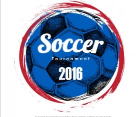 Hand drawn soccer poster vector graphics 13