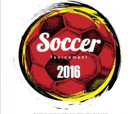 Hand drawn soccer poster vector graphics 14
