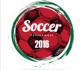 Hand drawn soccer poster vector graphics 15