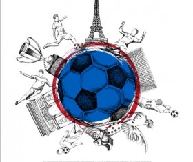 Hand drawn soccer poster vector graphics 16