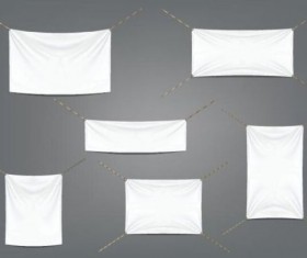 Hanging white banners vector 01