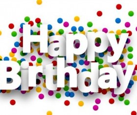 Happy birthday paper confetti vector material 01