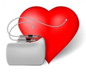 Heart with healthy medical background vector 04