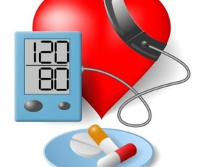 Heart with healthy medical background vector 05