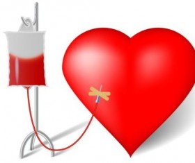 Heart with healthy medical background vector 06