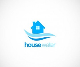 House water supply company logo vector