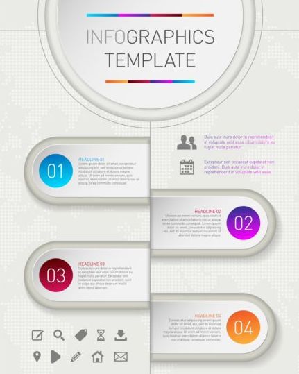 Infographic template options vector material