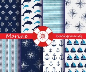 Marine summe pattern seamless vector 02