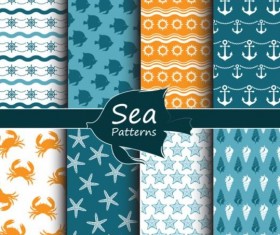 Marine summe pattern seamless vector 03
