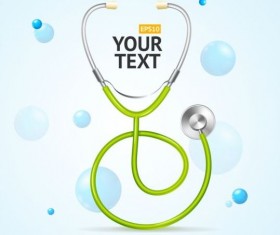 Medical background with stethoscope vectors material 01