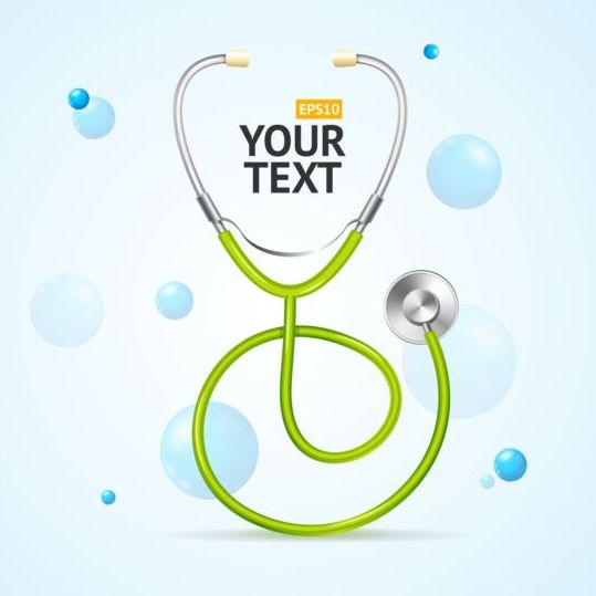 Medical background with stethoscope vectors material 01