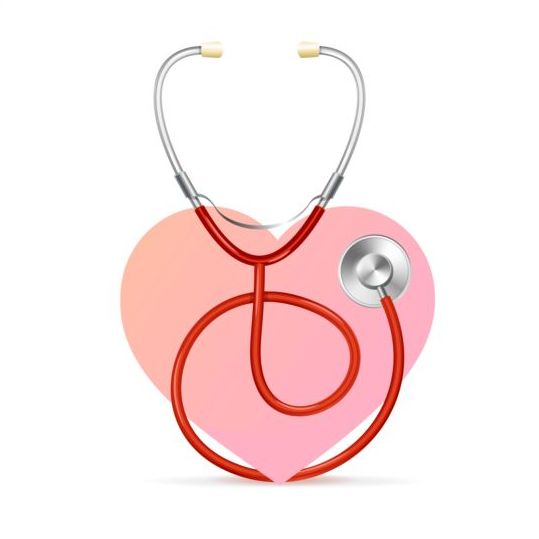 Medical background with stethoscope vectors material 02