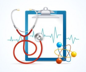 Medical background with stethoscope vectors material 08