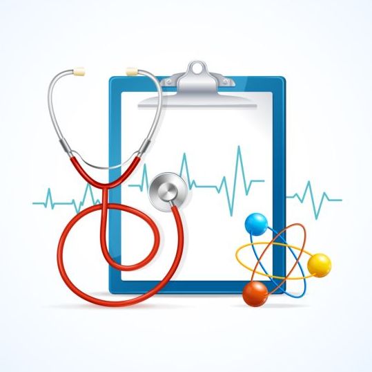 Medical background with stethoscope vectors material 08