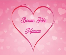 Mothers day pink background with heart vector 01